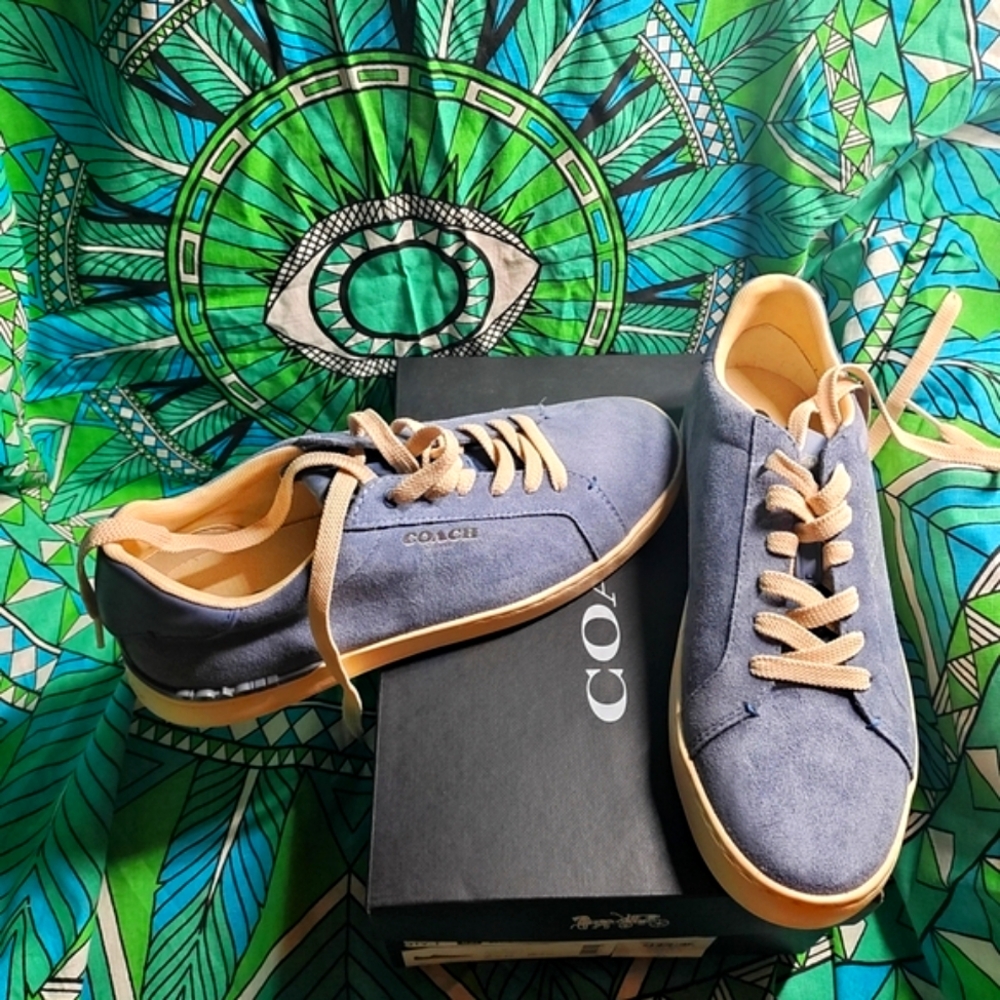 WOMEN'S Coach Blue Quartz Suede Sneakers Sz. 8.5